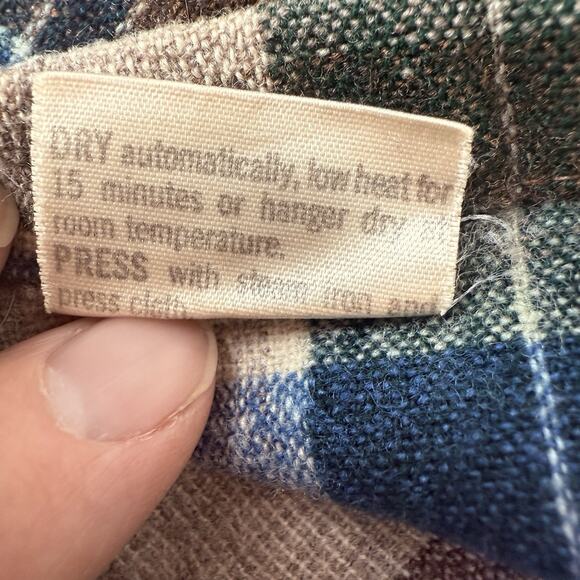 Vintage Pendleton Board Shirt Men Lg Blue Brown Wool Loop Collar Flannel 60s - Picture 13 of 14